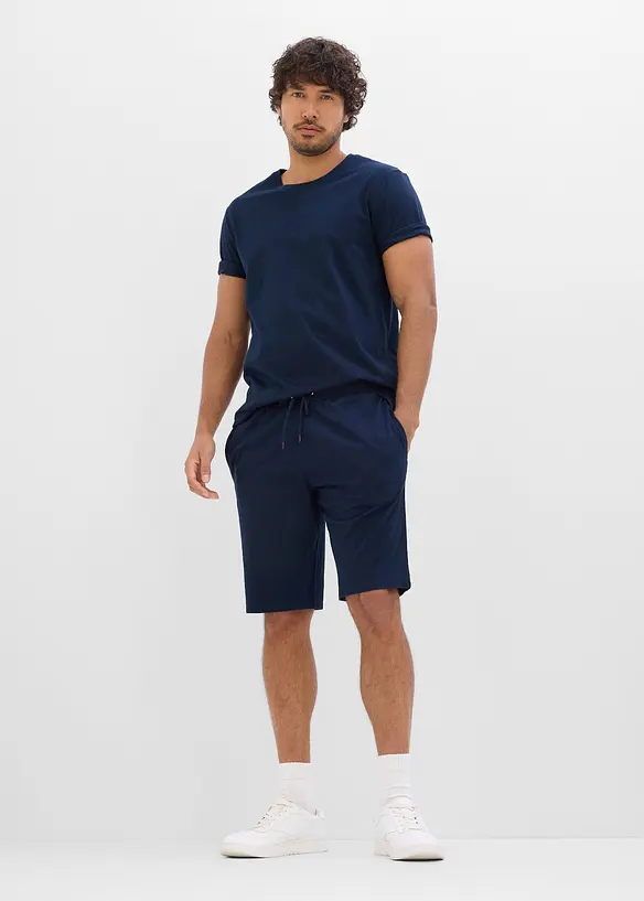 T-shirt, linne och 2  shorts i ekologisk bomull (4 delar), bonprix