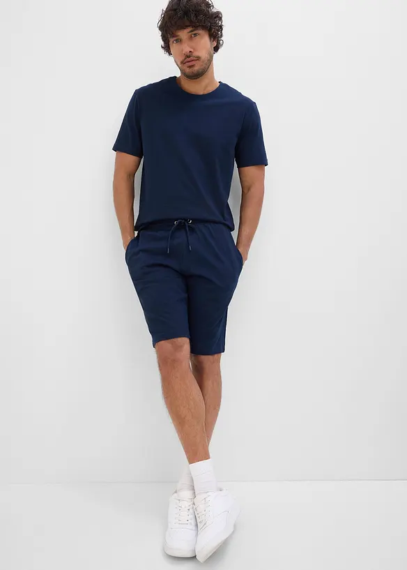 T-shirt, linne och 2  shorts i ekologisk bomull (4 delar), bonprix