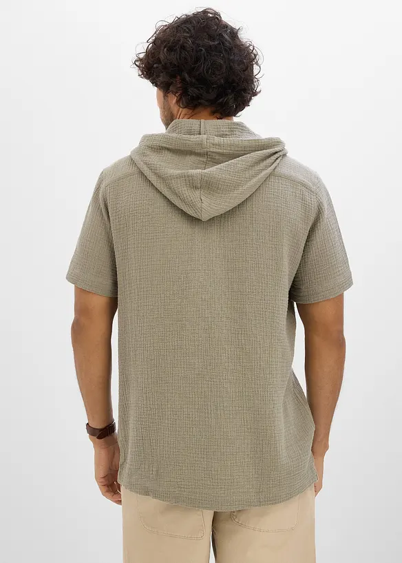 Kort&auml;rmad skjorta av luftig muslin, bonprix