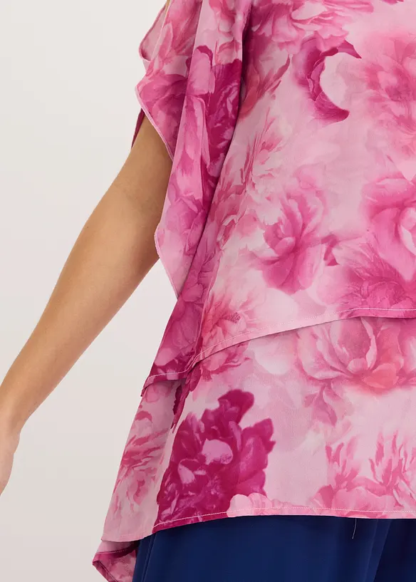 Flikig blus i lager p&aring; lager-stil, bonprix