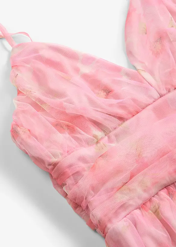 Maxikl&auml;nning av mjuk tyll med drapering, bonprix