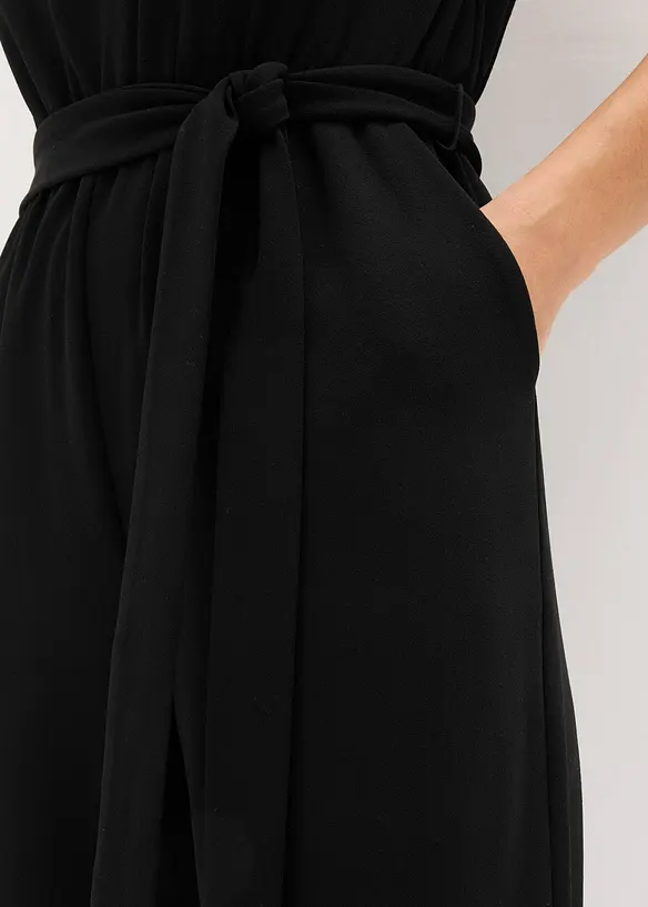 Jumpsuit i fintr&aring;dig jersey med spets, bonprix