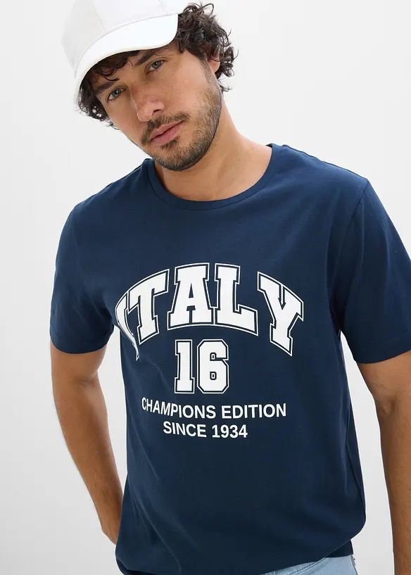 T-shirt i bomull med Italien-tryck, bonprix