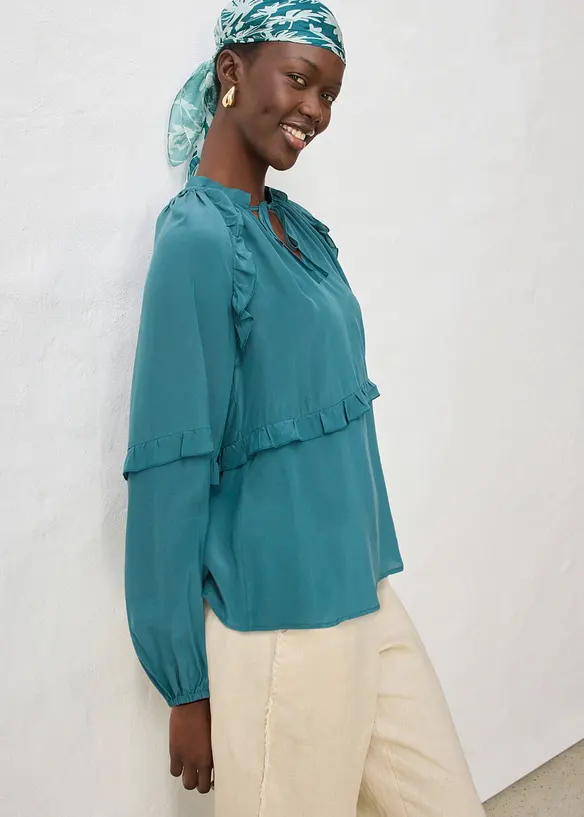 Tunika med sidenandel, bonprix