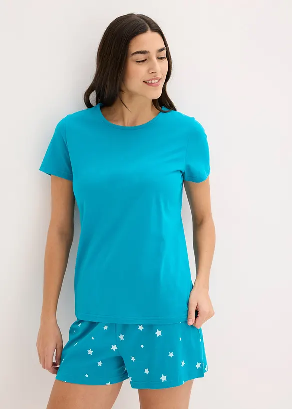 Kort pyjamas av bomull (2-pack), bonprix