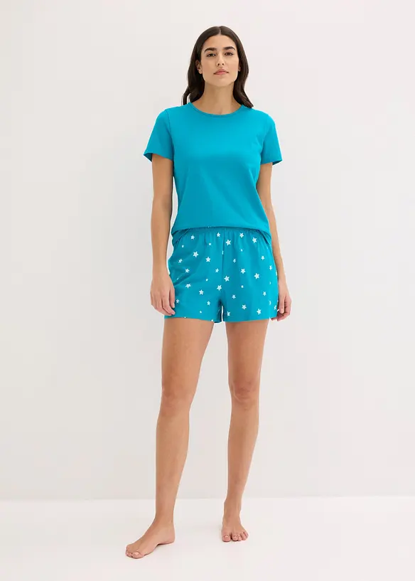 Kort pyjamas av bomull (2-pack), bonprix