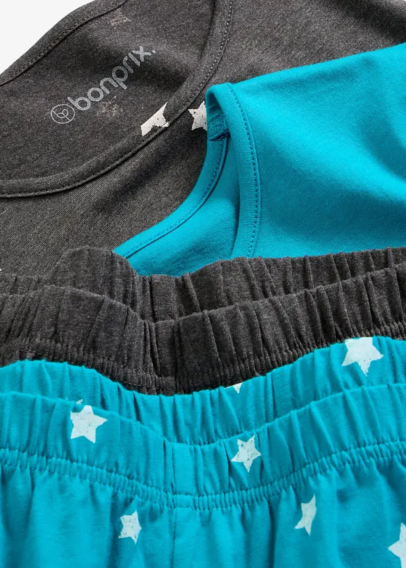 Kort pyjamas av bomull (2-pack), bonprix