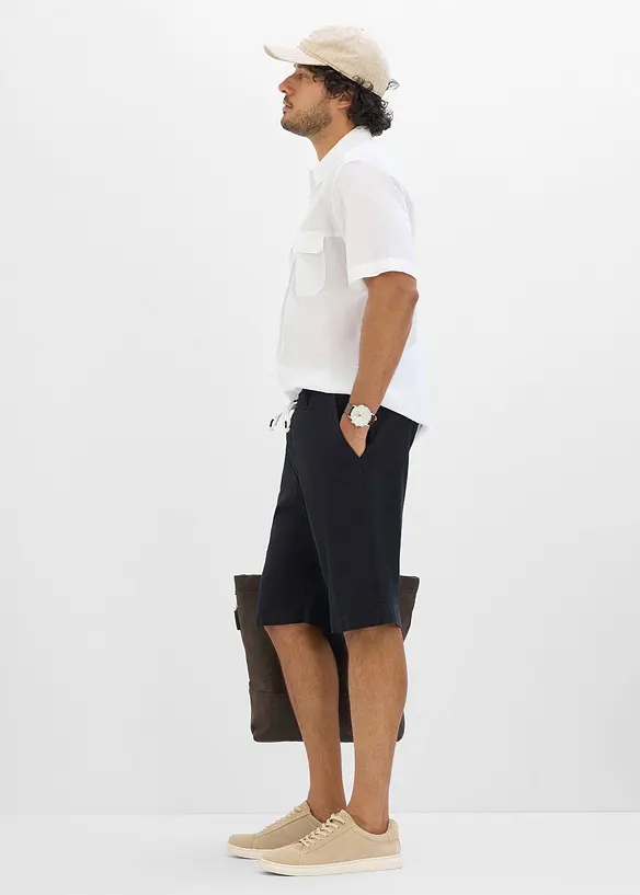 Bermudas i luftig linnemix, normal passform, bonprix