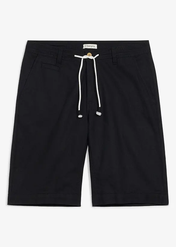 Bermudas i luftig linnemix, normal passform, bonprix