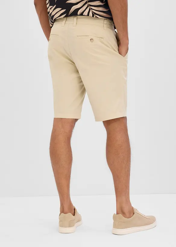 Stretchiga bermudas i chinosmodell (2-pack), normal passform, bonprix