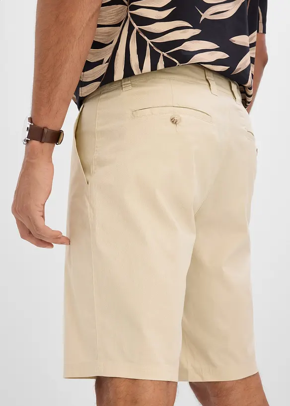 Stretchiga bermudas i chinosmodell (2-pack), normal passform, bonprix