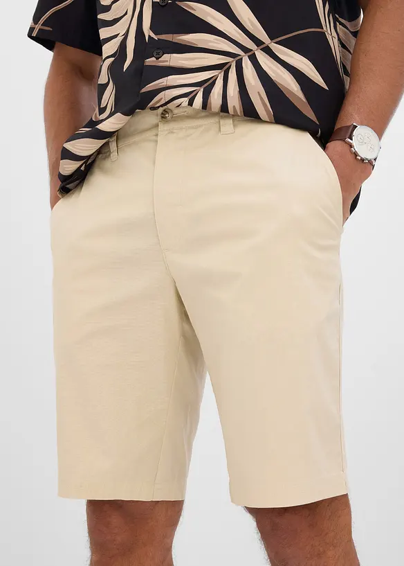 Stretchiga bermudas i chinosmodell (2-pack), normal passform, bonprix