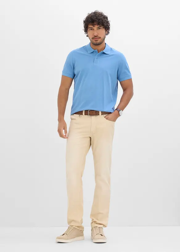 L&auml;tta jeans i Regular Fit med res&aring;rmidja och f&auml;rgad denim, Straight, bonprix