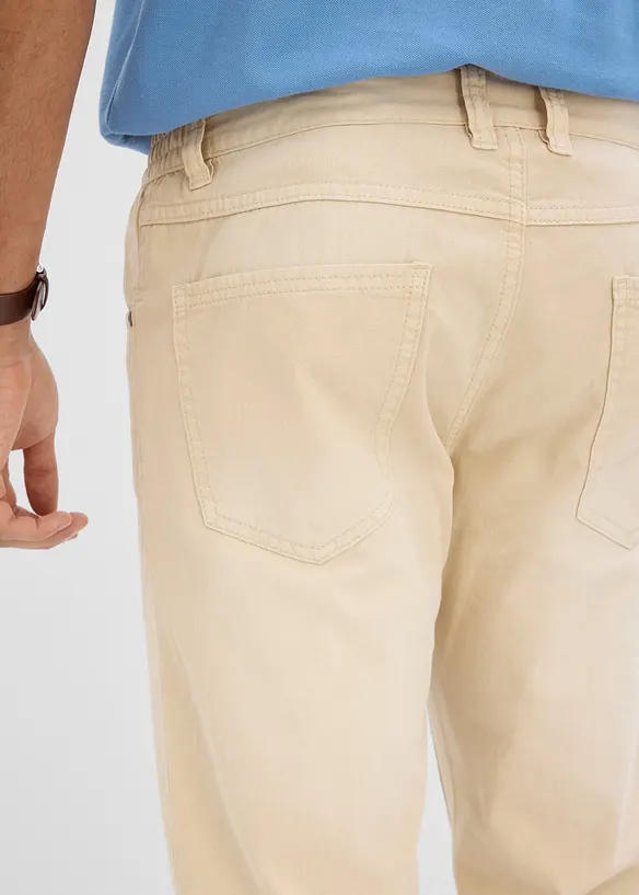 L&auml;tta jeans i Regular Fit med res&aring;rmidja och f&auml;rgad denim, Straight, bonprix