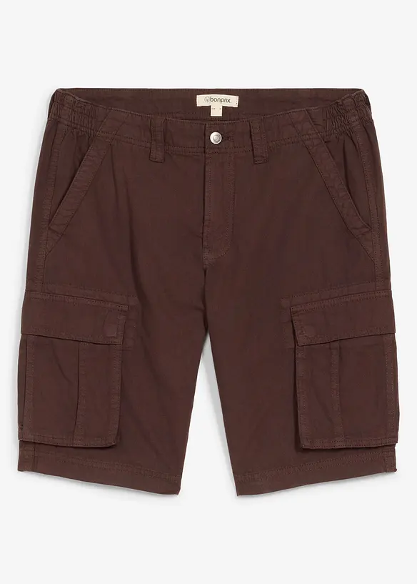 L&auml;tta jeansshorts med res&aring;rmidja, av f&auml;rgad denim, Relaxed Fit, bonprix