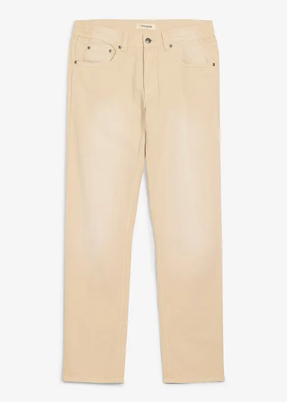 L&auml;tta jeans i Regular Fit med res&aring;rmidja och f&auml;rgad denim, Straight, bonprix