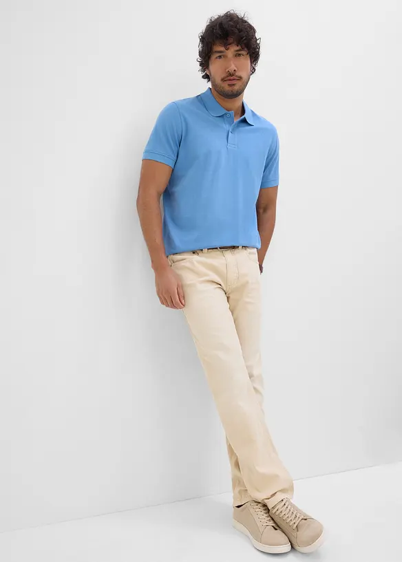 L&auml;tta jeans i Regular Fit med res&aring;rmidja och f&auml;rgad denim, Straight, bonprix