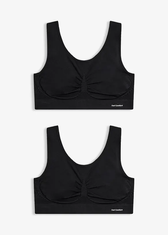 S&ouml;ml&ouml;s BH-topp fr&aring;n Feel Comfort (2-pack), bonprix