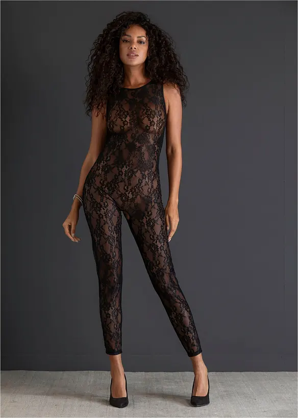 Catsuit med &ouml;ppen gren, bonprix