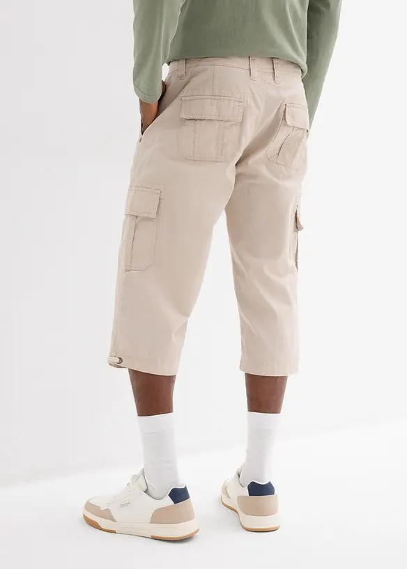 L&aring;nga cargoshorts av ren bomull, normal passform, bonprix