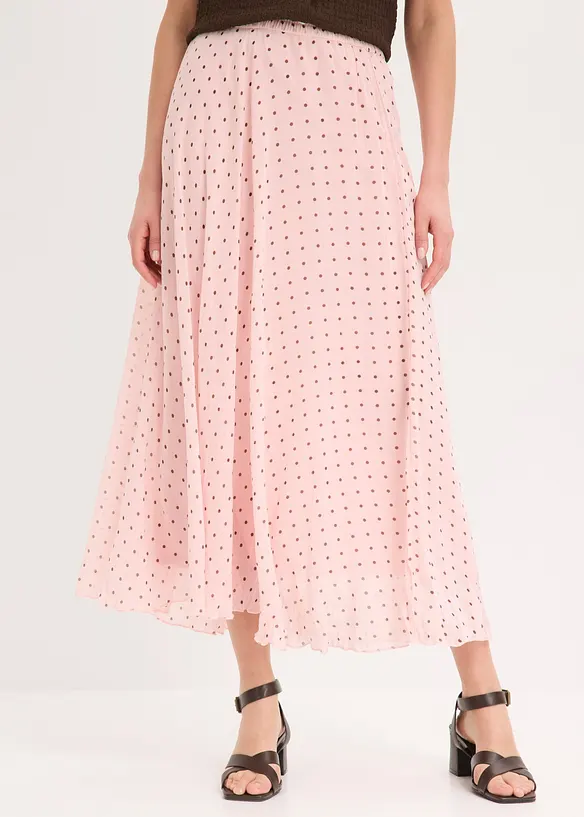 Chiffongkjol i krinklat material, bonprix