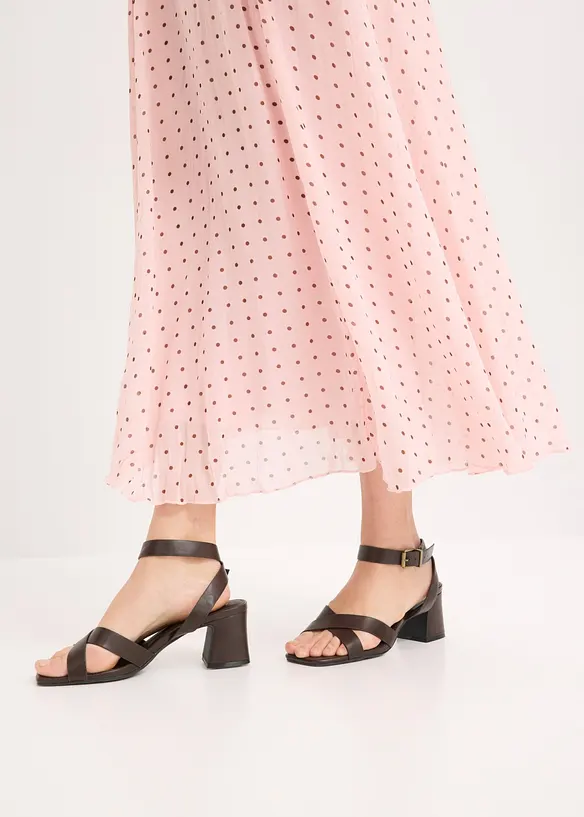 Chiffongkjol i krinklat material, bonprix