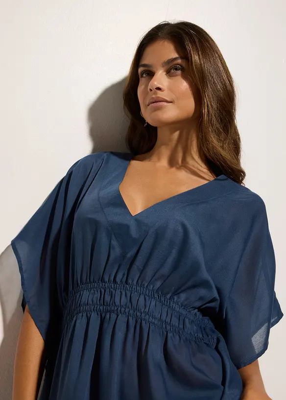 Transparent strandtunika med V-ringning, bonprix