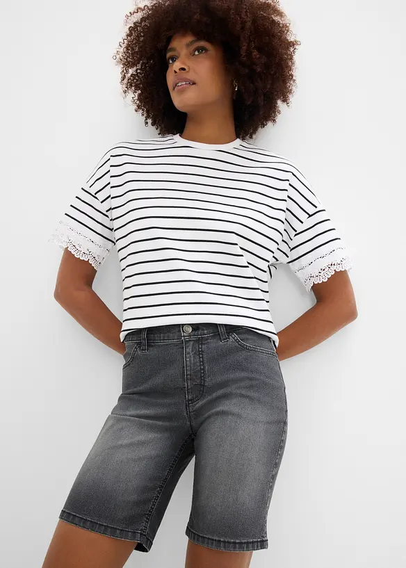 Jeansshorts med Mid Waist, bonprix