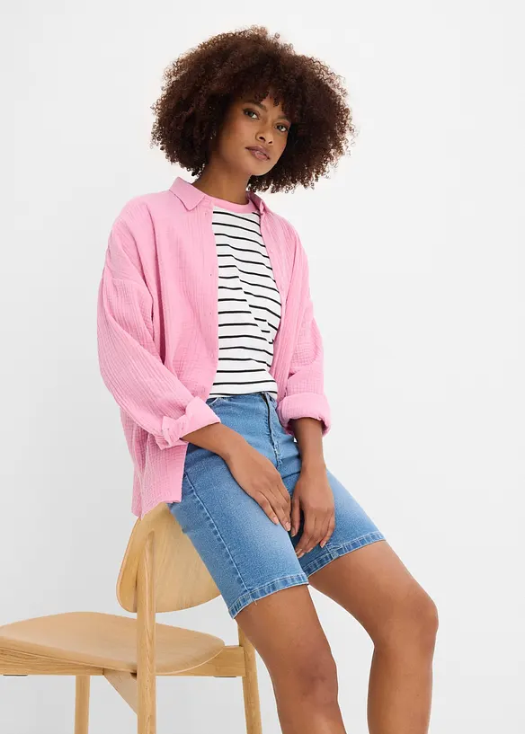 Jeansshorts med Mid Waist, bonprix