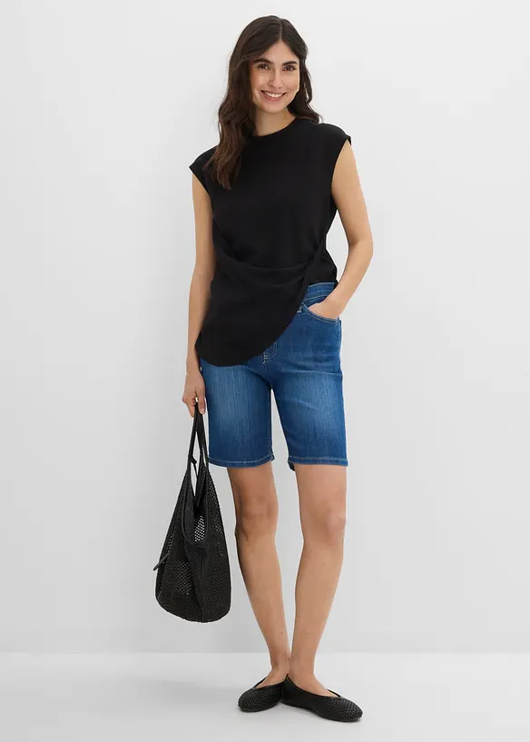 Jeansshorts med Mid Waist, bonprix