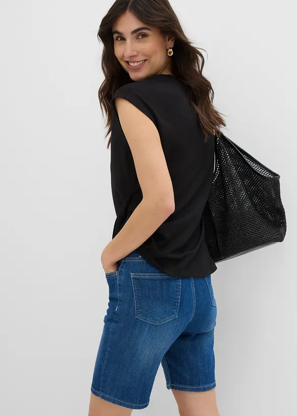 Jeansshorts med Mid Waist, bonprix