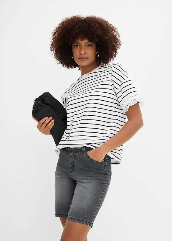 Jeansshorts med Mid Waist, bonprix