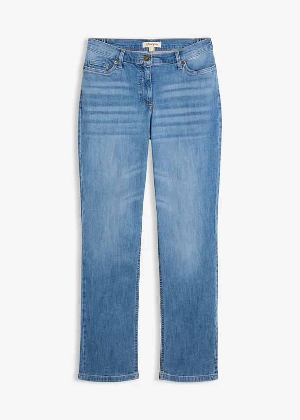 Straight Jeans Mid Waist, med bekv&auml;m midja, bonprix