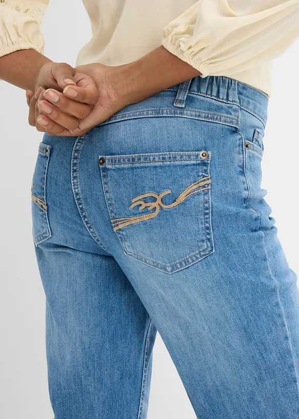 Straight Jeans Mid Waist, med bekv&auml;m midja, bonprix