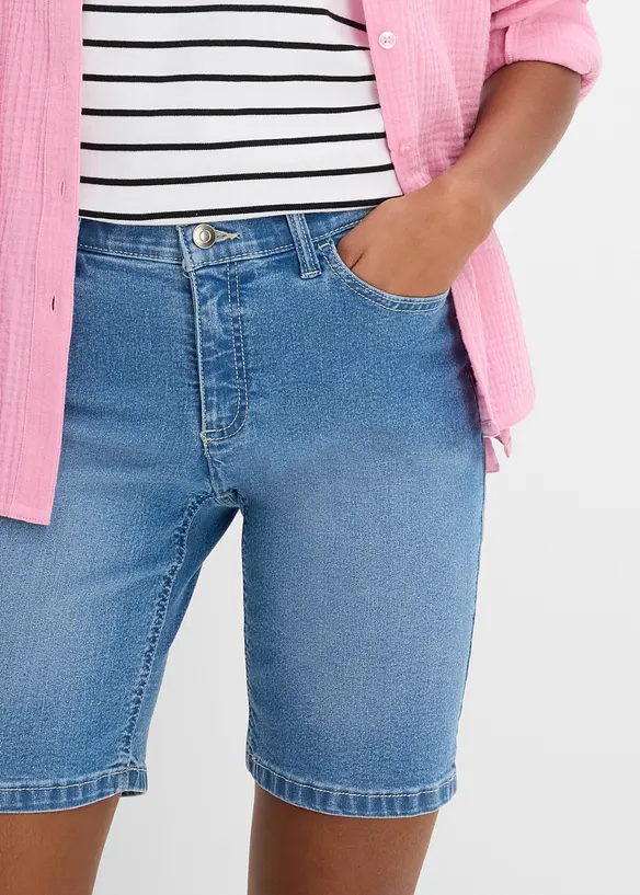 Jeansshorts med Mid Waist, bonprix