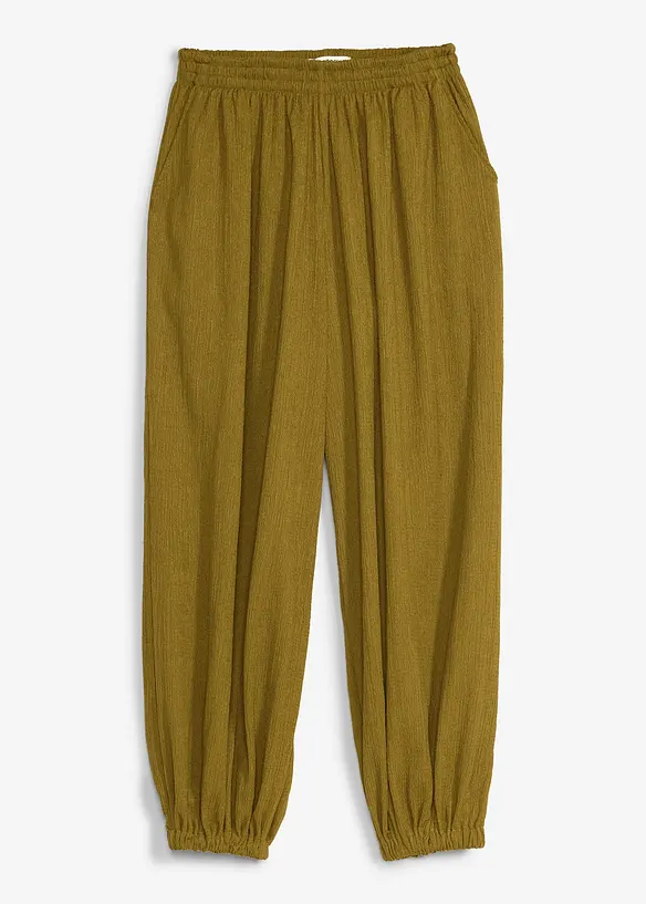 Haremsbyxa av kr&auml;pp med struktur, bonprix