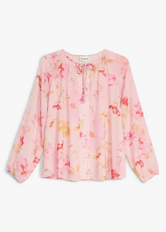 Chiffongblus med knytband, bonprix
