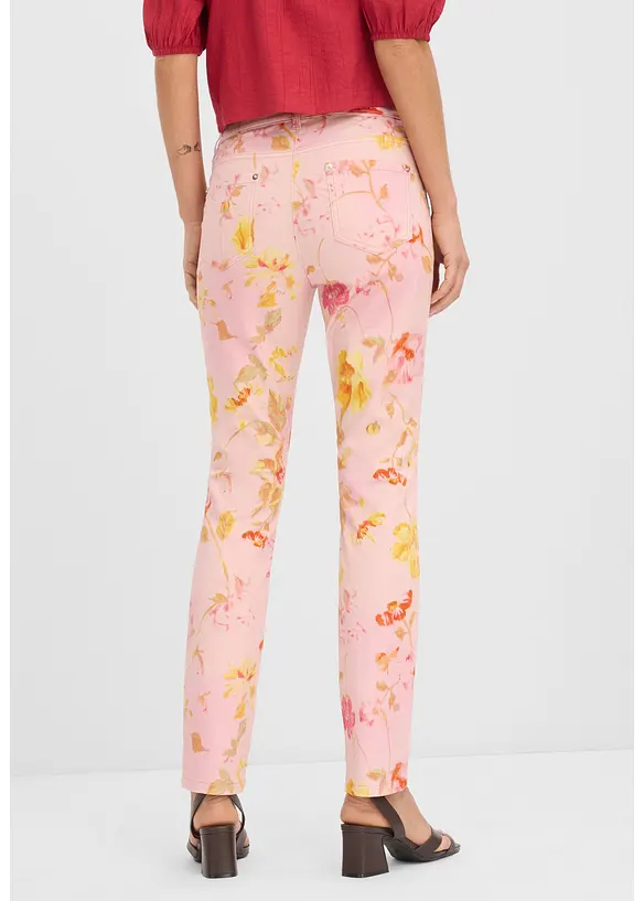 Stretchbyxa med tryckt blomm&ouml;nster, bonprix