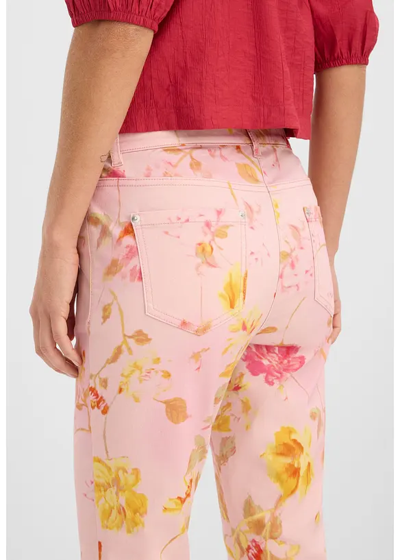 Stretchbyxa med tryckt blomm&ouml;nster, bonprix