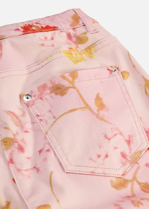 Stretchbyxa med tryckt blomm&ouml;nster, bonprix