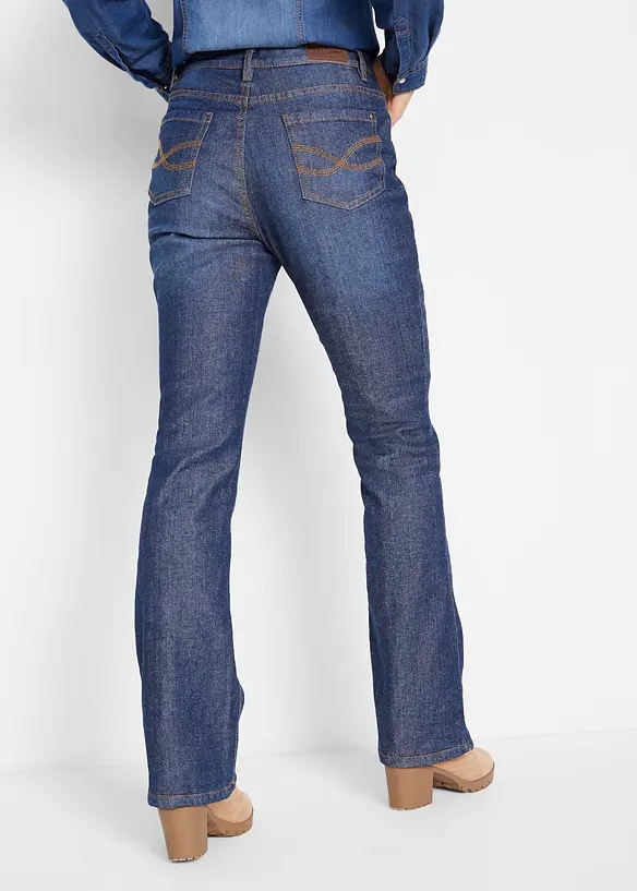 Fodrade jeans med Bootcut och High Waist, bonprix