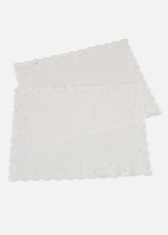 Bordstablett i ekologisk bomull med broderi (2-pack), bonprix