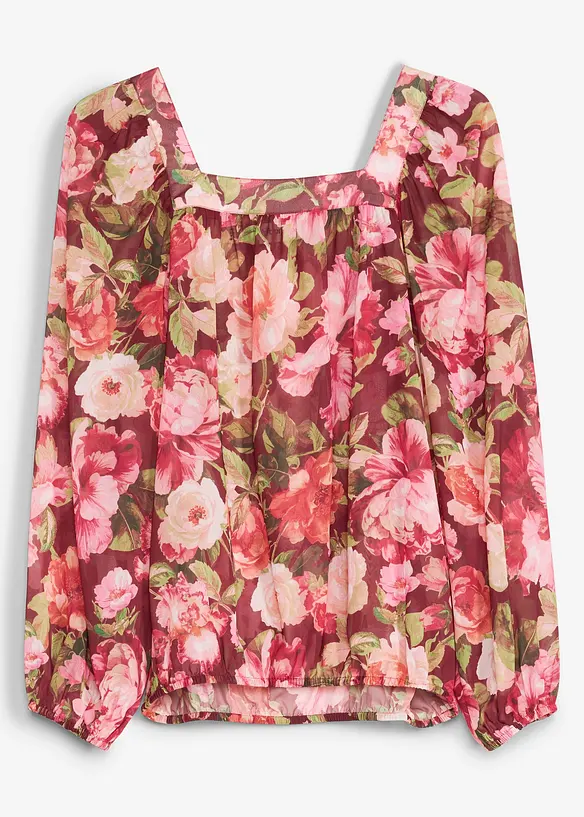 Blus med ballongformad nederkant, bonprix