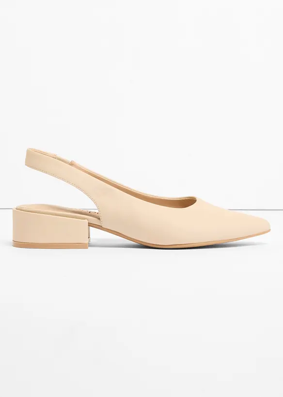 Slingbackpumps med l&aring;g blockklack, bonprix