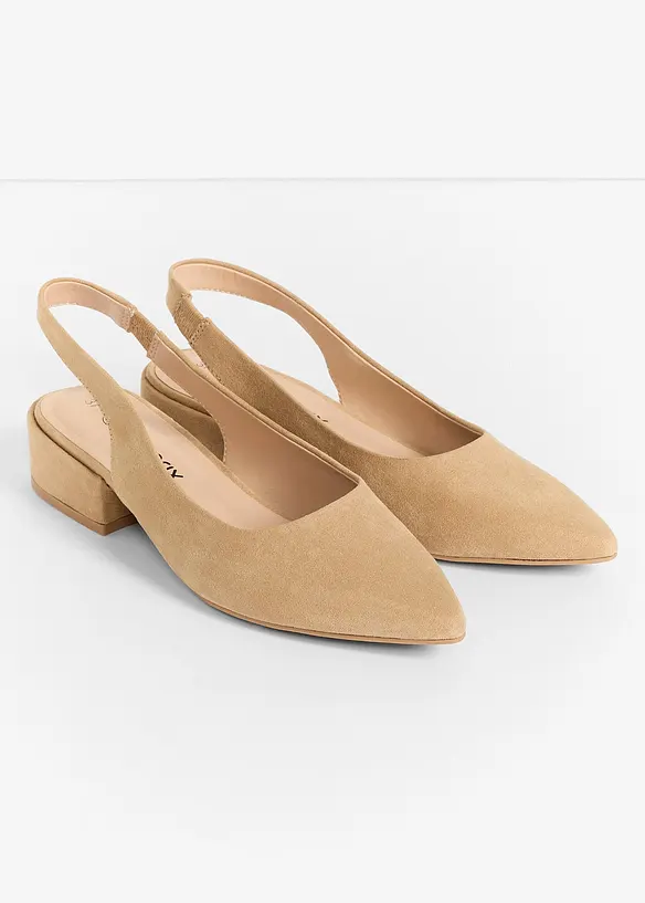 Slingbackpumps med l&aring;g blockklack, bonprix