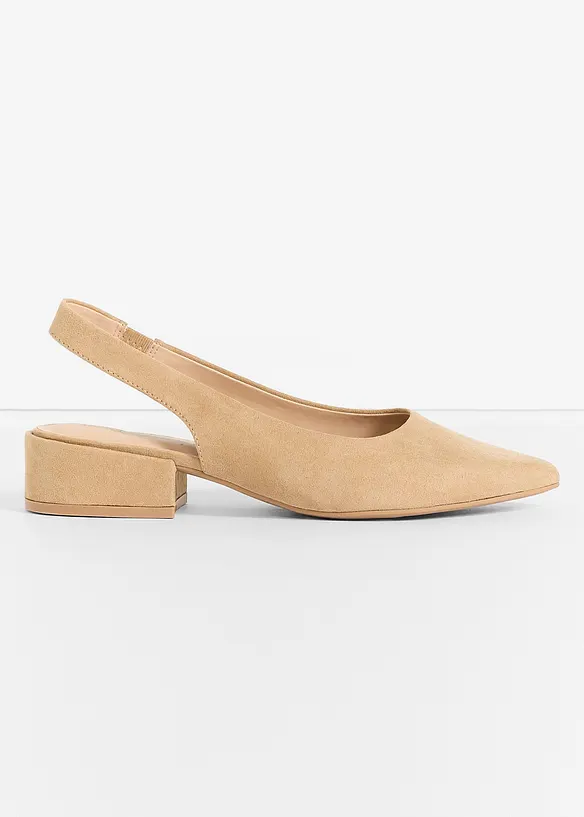Slingbackpumps med l&aring;g blockklack, bonprix