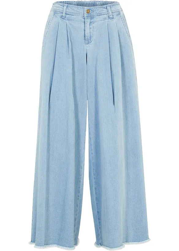Vid byxkjol i denim, med res&aring;rmidja, bonprix