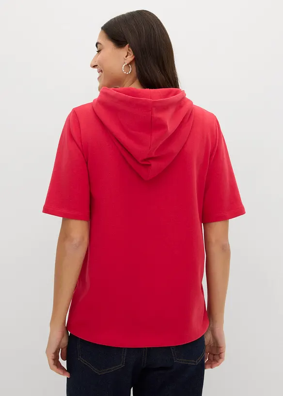 Sweatshirt med huva i bomullsmix, bonprix