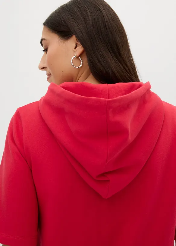 Sweatshirt med huva i bomullsmix, bonprix