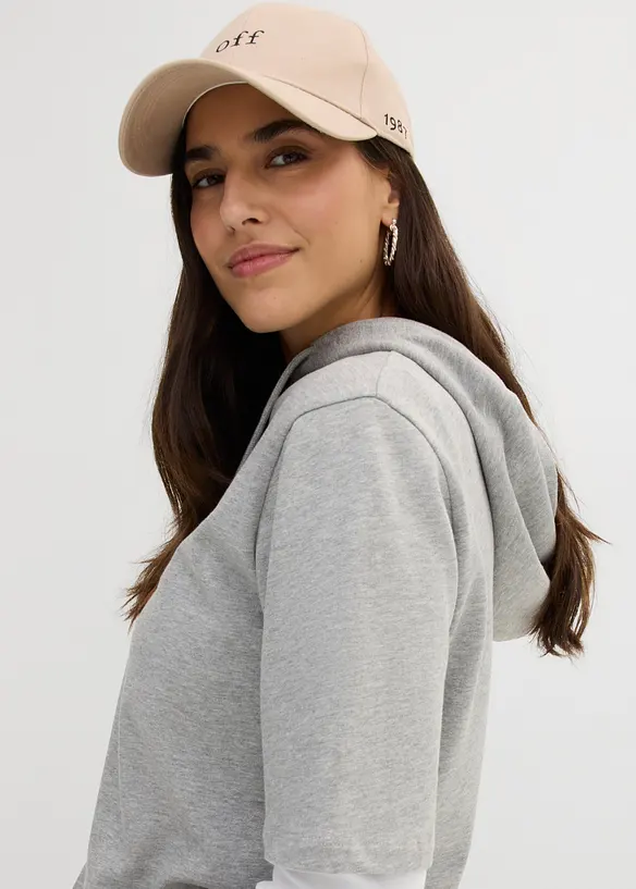 Sweatshirt med huva i bomullsmix, bonprix